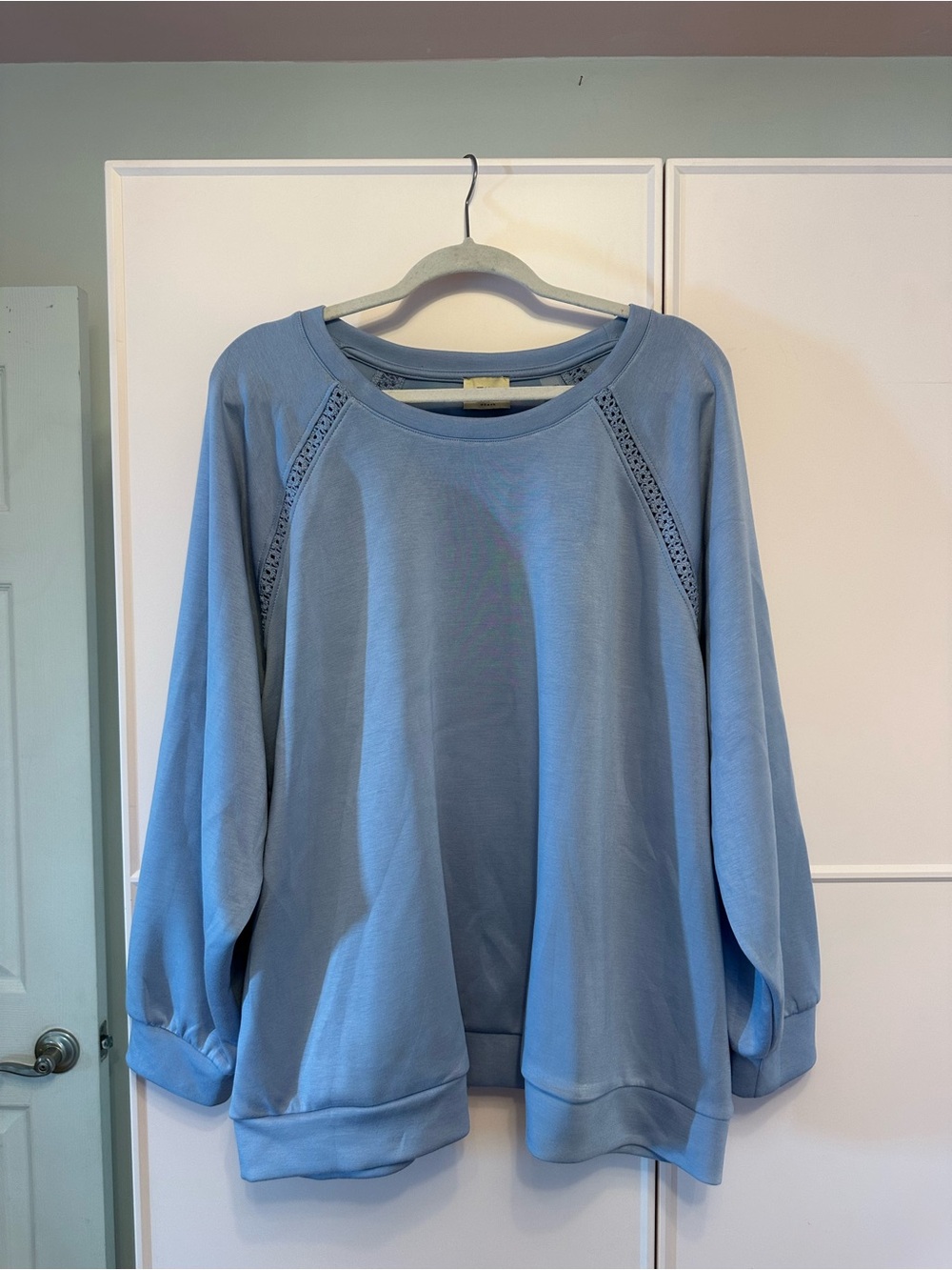 Ellie Tahari Light Blue Relaxed Sweatshirt 3x